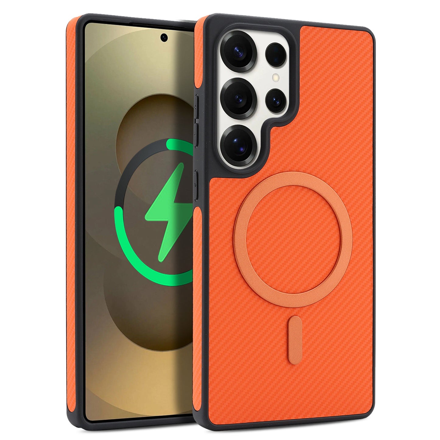 Carbon fiber textured magnetic Samsung phone