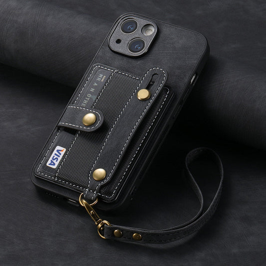 Gelang Lanyard Slot Kartu Kulit Kasus Apple Phone Case 