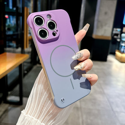 Casing iPhone magnetik tanpa batas lingkaran tipis gradien ultra tipis