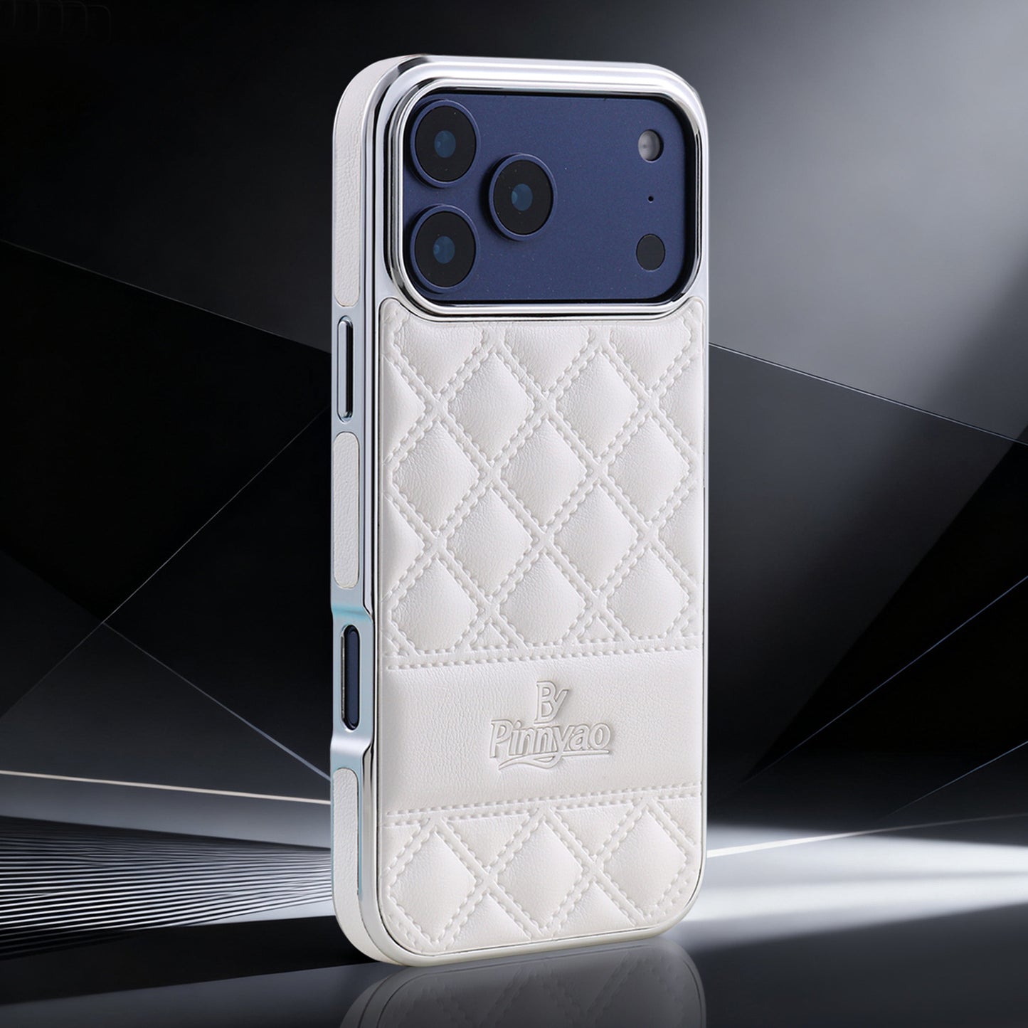 Casing ponsel Apple tiga sisi berbahan kulit