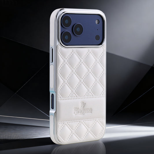 Casing ponsel Apple tiga sisi berbahan kulit