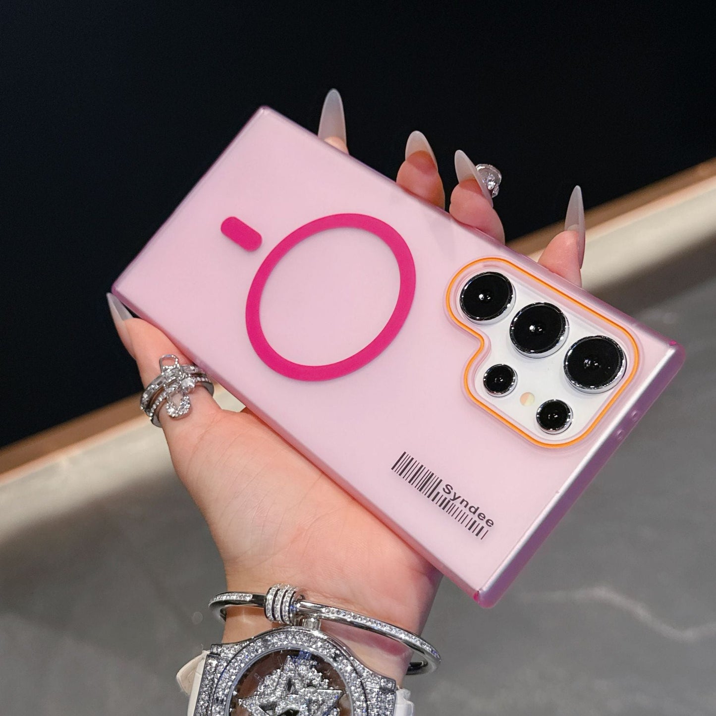 Casing ponsel Samsung magnetik matte yang terasa di kulit 