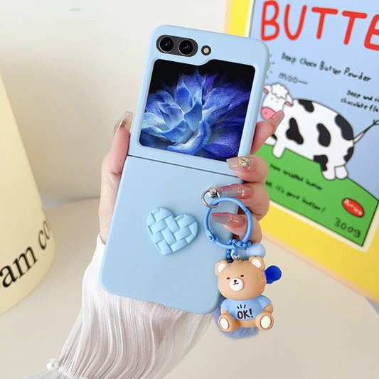 Casing Ponsel Samsung Z Flip Kartun Hati Berlian