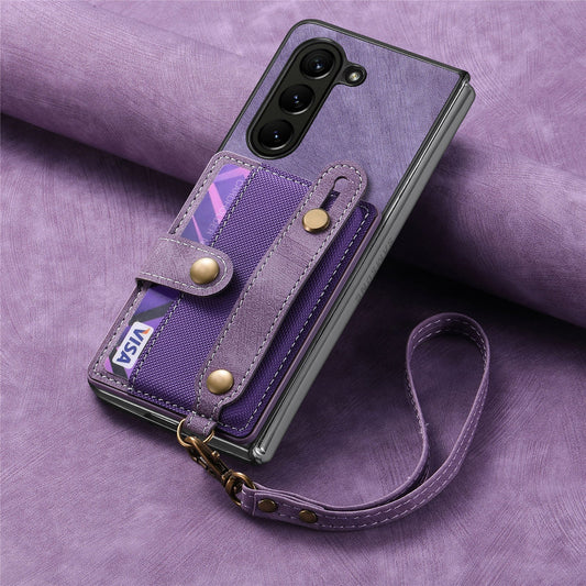 Gelang Tali Lanyard Slot Kartu Casing Kulit Casing Ponsel Samsung Z Fold 
