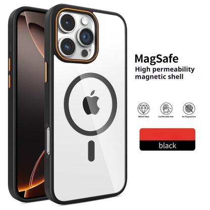 Casing iPhone magnetik warna kontras kuku cincin 