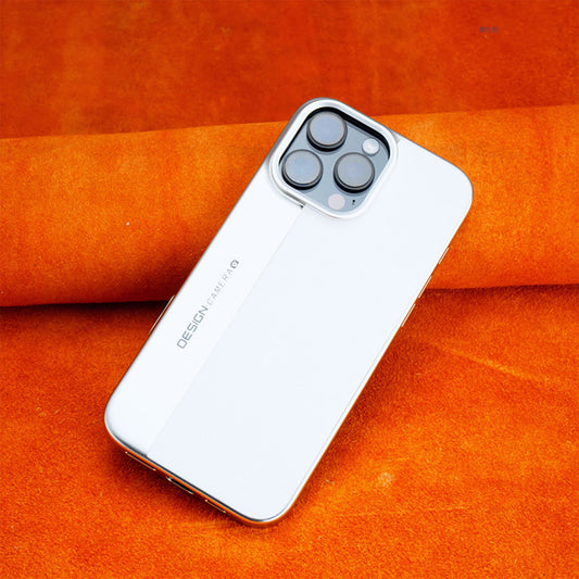 Casing ponsel Apple berbahan kulit elektroplating