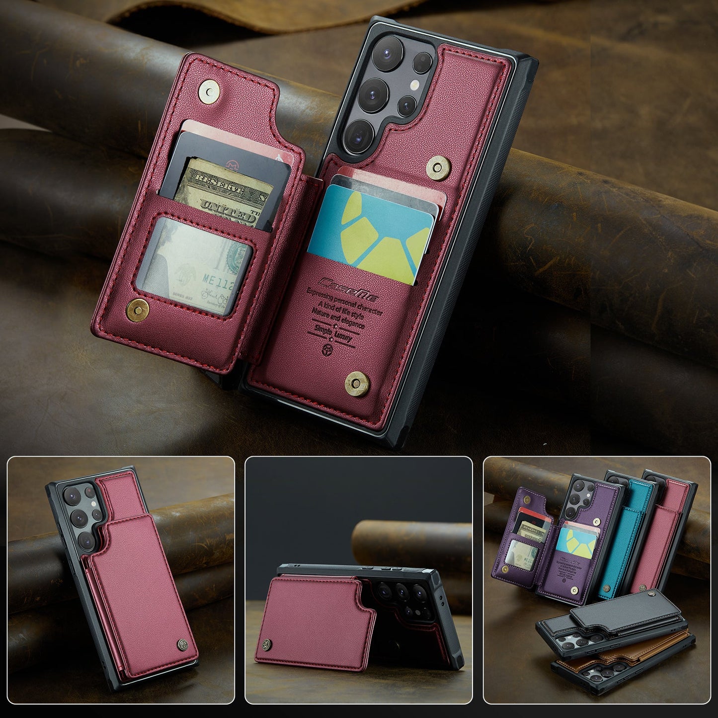 Dompet Penutup Belakang Casing Kulit Casing Ponsel Samsung 