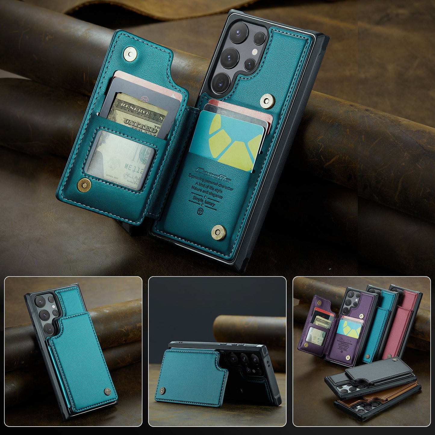 Dompet Penutup Belakang Casing Kulit Casing Ponsel Samsung 