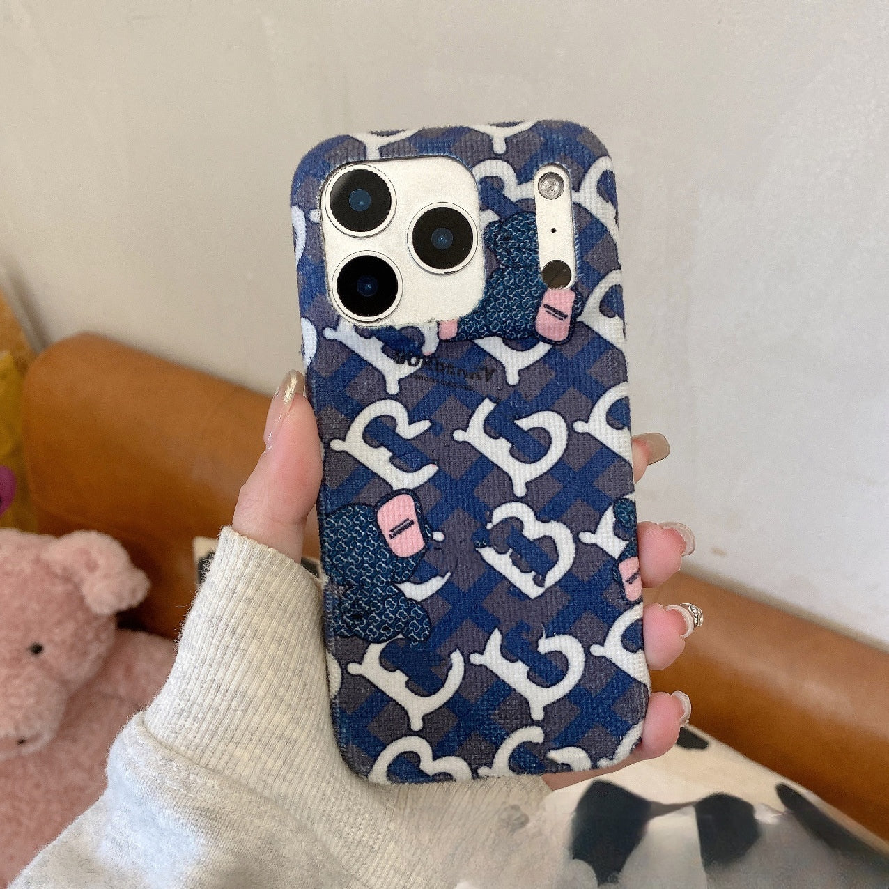 Corduroy Cartoon Bear Apple Phone Case