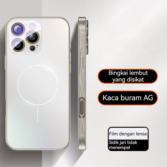 Casing ponsel Apple dengan penghisap magnetik lingkaran halus berlapis elektro AG