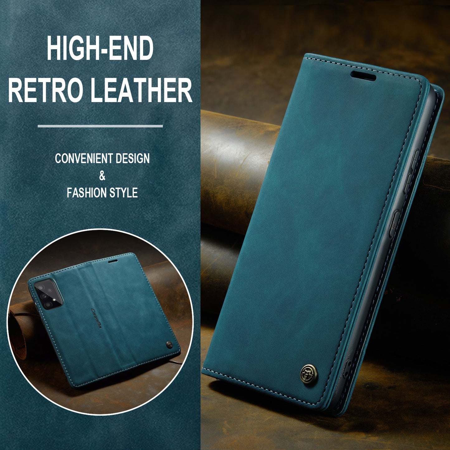 Casing Dompet Kulit Mewah untuk Galaxy 