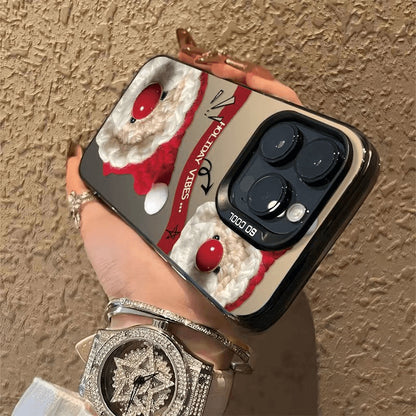 Cute red-nosed Santa Claus Apple phone case