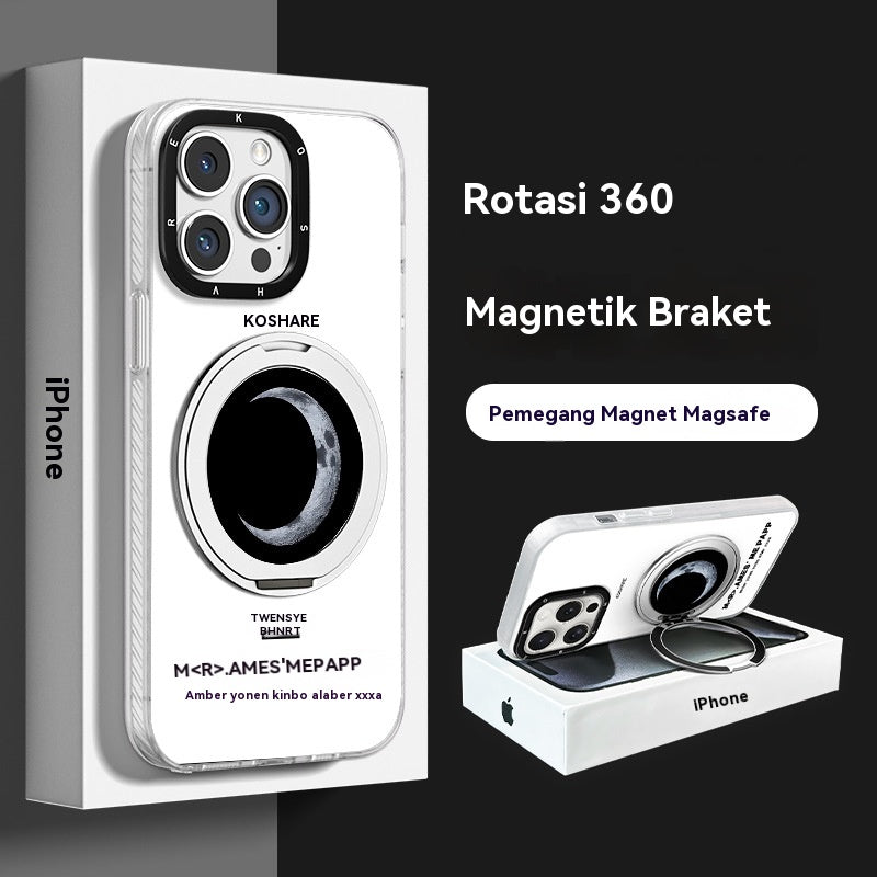 Casing Ponsel Apple dengan Dudukan Titik Tumpu Magnetik Bulan