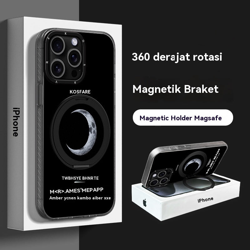 Casing Ponsel Apple dengan Dudukan Titik Tumpu Magnetik Bulan