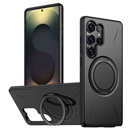Casing ponsel Samsung magnetik dengan braket putar