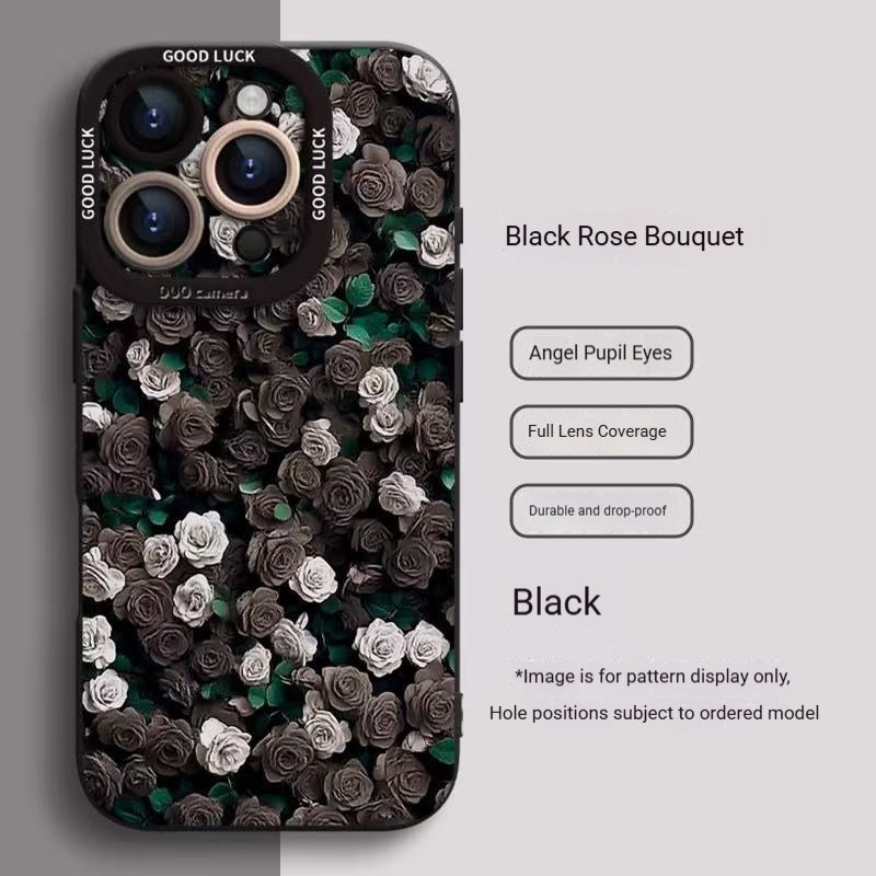 Rose-patterned Apple phone case