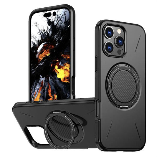 Casing Ponsel Apple dengan Braket Putar Magnetik Silikon