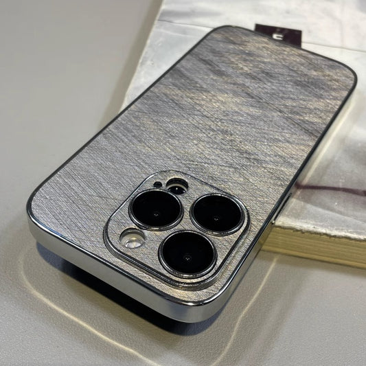Casing ponsel Apple bermotif emas sederhana