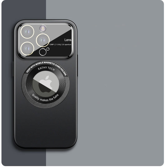 Casing ponsel Apple dengan film lensa jendela besar anti-label magnetik PC buram