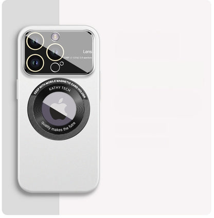 Casing ponsel Apple dengan film lensa jendela besar anti-label magnetik PC buram