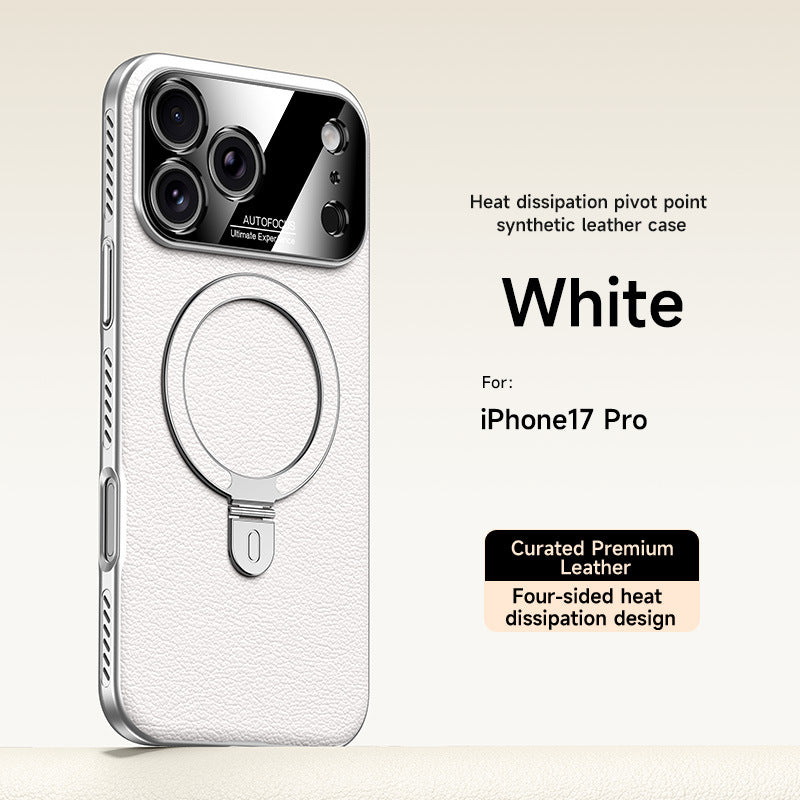 Vegan Leather Stand Magnetic Apple Phone Case