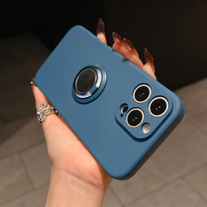 Casing Ponsel Apple dengan Dudukan Cincin Silikon Cair