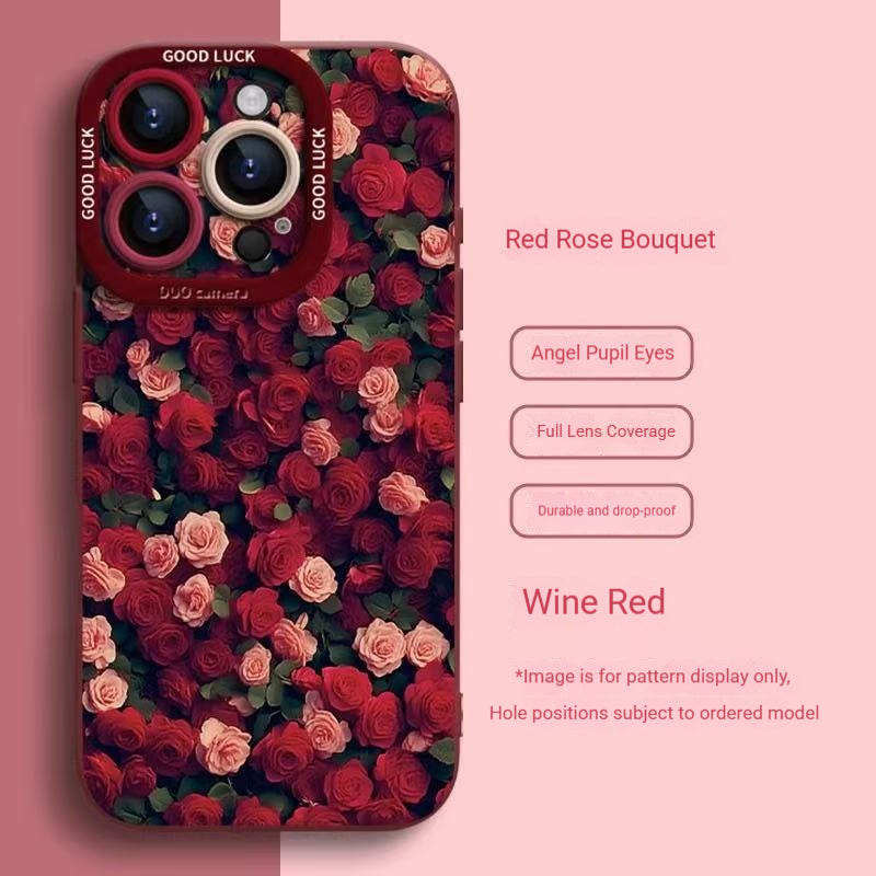 Rose-patterned Apple phone case