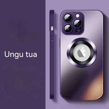 Casing iPhone magnetik kaca buram
