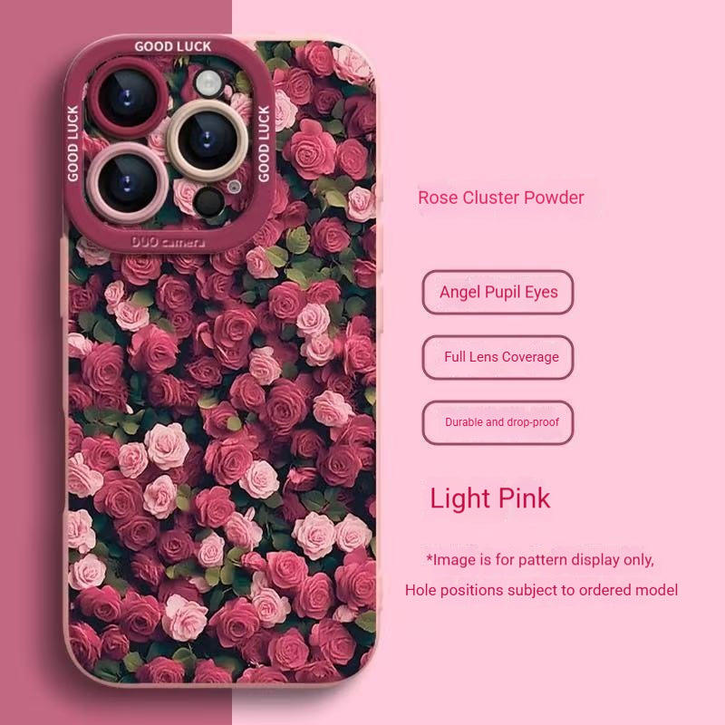 Rose-patterned Apple phone case