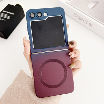 Casing ponsel Samsung Z Flip magnetik silikon cair gradien