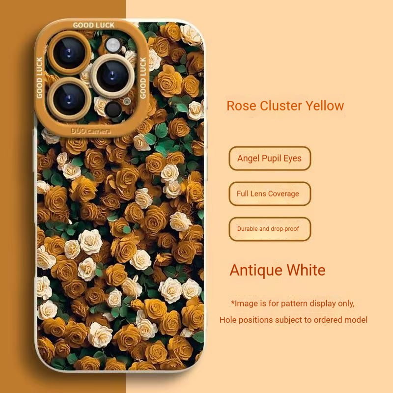 Rose-patterned Apple phone case