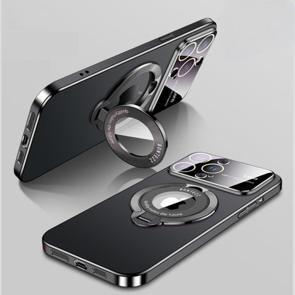 Casing Ponsel Apple dengan Braket Magnetik Jendela Besar