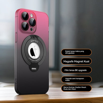 Casing ponsel Apple dengan braket magnetik gradien yang terasa di kulit