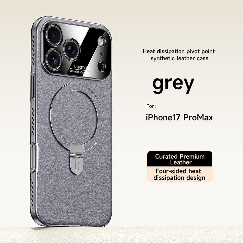 Vegan Leather Stand Magnetic Apple Phone Case