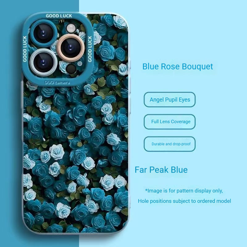 Rose-patterned Apple phone case