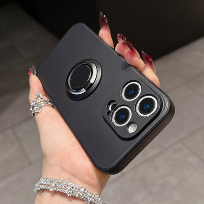Casing Ponsel Apple dengan Dudukan Cincin Silikon Cair