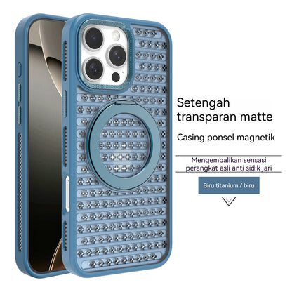 Casing iPhone magnetik dengan sirkulasi udara yang baik dan menyerap panas, sehingga nyaman di kulit