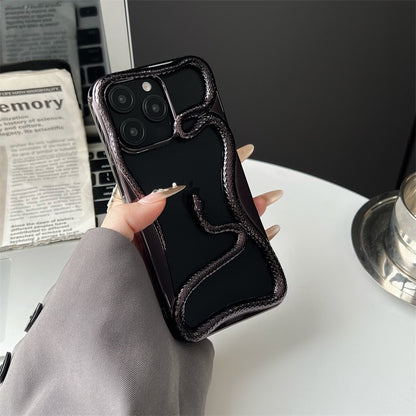 Casing ponsel Apple ular berongga matte tiga dimensi dengan lapisan elektro