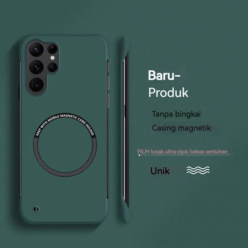 Casing Ponsel Magnetik PC Keras Ultra Tipis Tanpa Bingkai Untuk Samsung