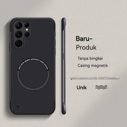 Casing Ponsel Magnetik PC Keras Ultra Tipis Tanpa Bingkai Untuk Samsung