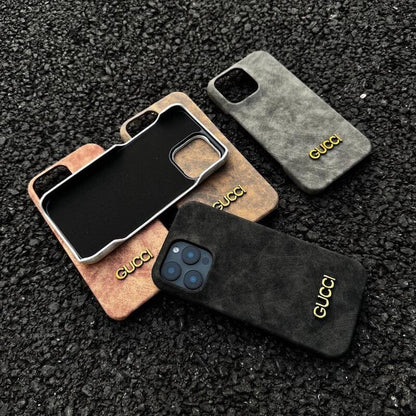 Casing iPhone setengah tertutup berbahan kulit yang modis