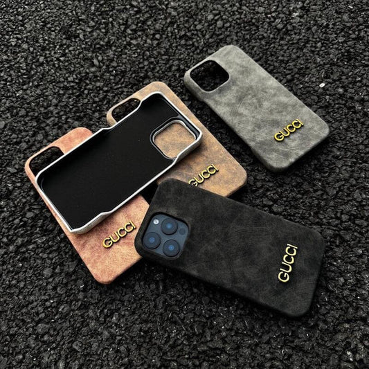 Casing iPhone setengah tertutup berbahan kulit yang modis