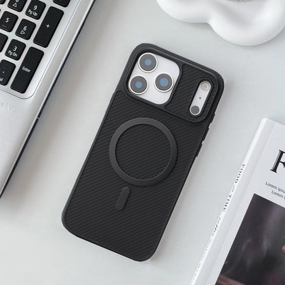 Leather carbon fiber textured magnetic Apple phone case