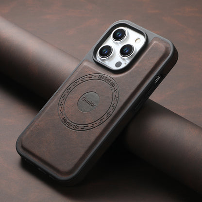 Retro-style leather Apple phone case