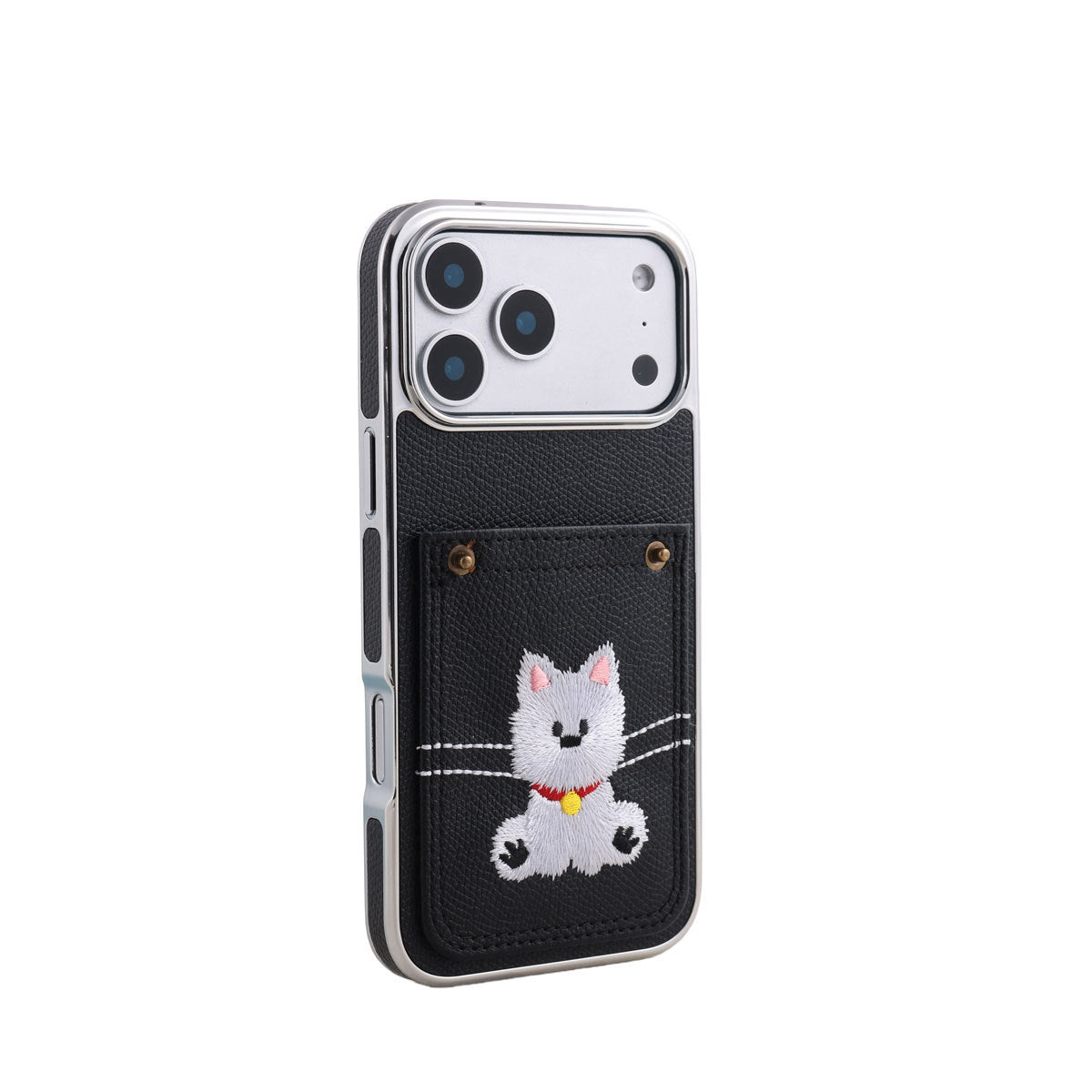 Full-coverage dog embroidered Apple phone case