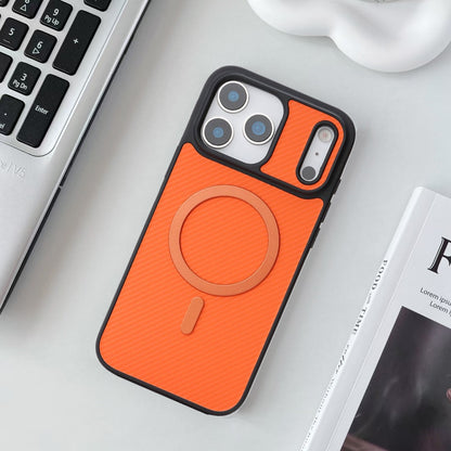 Leather carbon fiber textured magnetic Apple phone case