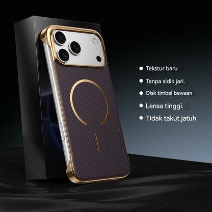 Carbon fiber frameless magnetic Apple phone case