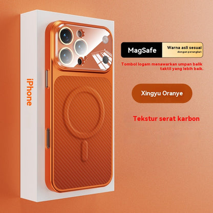 Carbon fiber painted magnetic Apple phone case