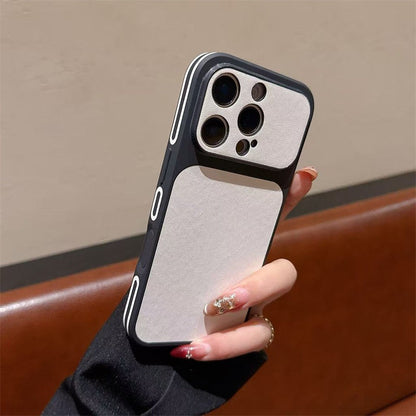 Vegan leather large window Apple phone case