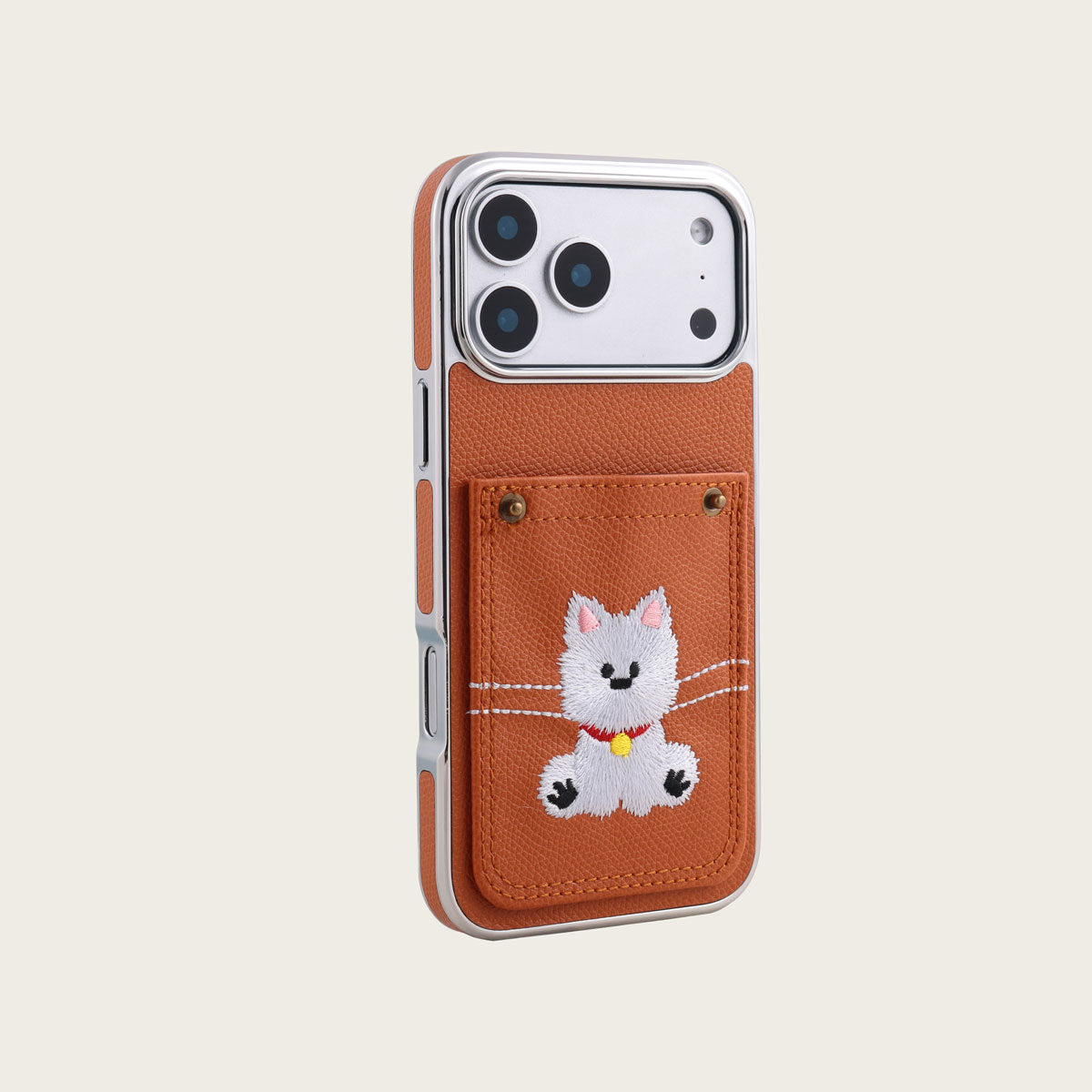 Full-coverage dog embroidered Apple phone case